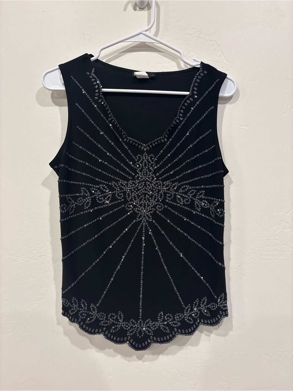 J.B.S. Black Beaded Sleeveless Camisole